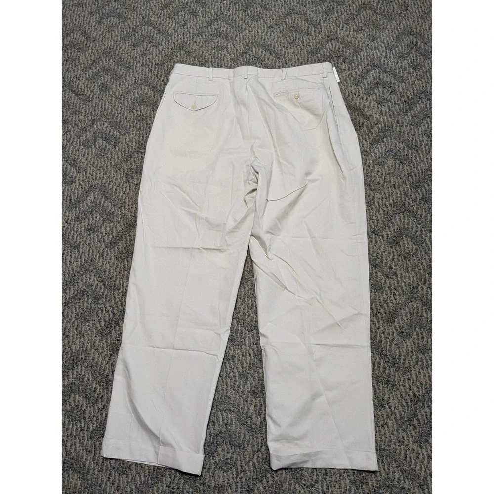 Polo Ralph Lauren Mens Pleated Chino Pants 38x30 Beige Cotton Cuffed NWT